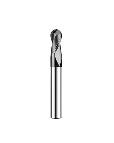 HRC55-Hartmetall-Schaftfräser mit Kugelkopf, 2-schneidiger Fräser aus Wolframkarbid mit schwarzer Nanobeschichtung, 4-12-mm-Schaft, CNC-Fräser for mechanisches Schneiden(R4.0x16Cx8Dx100L) von IUBPWMS