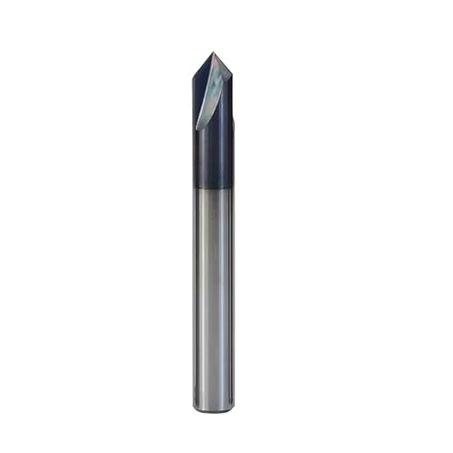 Hartmetall-Fasenfräser, 60/90/120 Grad Entgratfräser, 3-schneidiger CNC-V-Nutfräser for legierte und gehärtete Stähle(12xD12x75Lx60d) von IUBPWMS