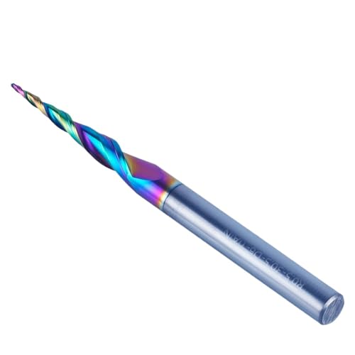 Kegelförmiger Kugelkopf-Schaftfräser mit 6 mm Schaft, DLC-beschichteter Spiral-Vollhartmetall-CNC-Schnitzfräser for Metallholz(P2BC-R2.0-30.5-D6-D) von IUBPWMS