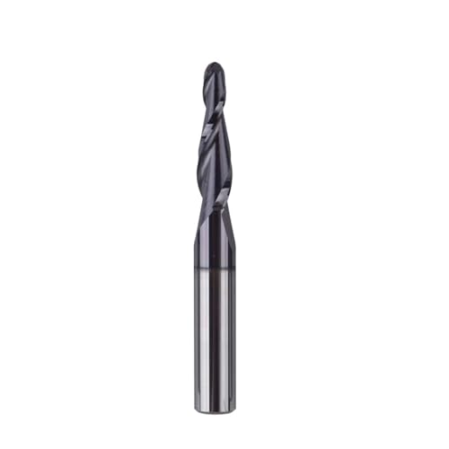 Konischer Kugelkopf-Schaftfräser, 6-mm-Schaft, Vollhartmetall, 2-schneidiger Spiralfräser R0.25-R2, Metallgravurwerkzeuge for die Holzbearbeitung(R1.5-20-D6) von IUBPWMS