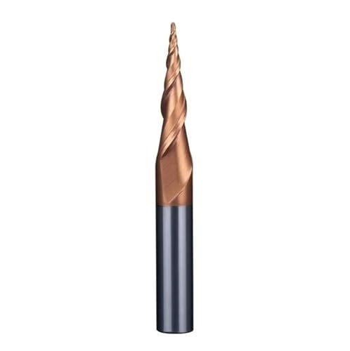 Konischer Spiralschaftfräser, 3,175/4/6 mm Kugelkopf-CNC-Fräser, 2-schneidiger Fräser aus Wolframkarbid for die Metall- und Holzbearbeitung(R0.75x20Cx6Dx50L) von IUBPWMS