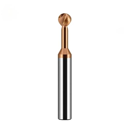 Kugelförmiger T-förmiger Bogenfräser, 3D-Lollipop-Schaftfräser, R0.5-R10, 2-schneidiger Vollhartmetall-CNC-Fräser for Aluminiumstahl(R1XD4X50LX2F,Steel) von IUBPWMS
