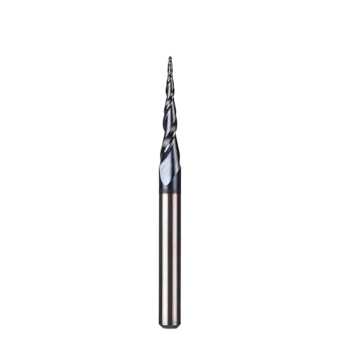 R0.25-R2 CNC-Spiralfräser mit konischer Kugelkopfspitze, 3,175-8-mm-Schaft, Vollhartmetall-Gravierfräser, 2 Nuten, TiAlN-Beschichtung(R1.5-30.5-D6) von IUBPWMS