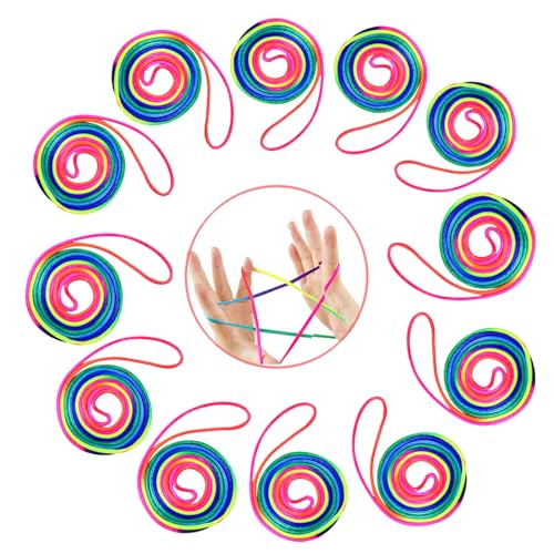 12 Stück Fingertwist, Fadenspiel,Fadenspiele,Gummitwist Schultüte,Kleine Geschenke Die Kleinigkeiten,Fingerspiele,Für Kinder,Fingerspiel aways,Twister Spiel für Kinder,Kindergeschenke Rainbow Rope 12 Stück Fingertwist, Fadenspiel,Fadenspiele,Gummitwist Schultüte,Kleine Geschenke Die Kleinigkeiten,Fingerspiele,Für Kinder,Fingerspiel aways,Twister Spiel für Kinder,Kindergeschenke Rainbow Rope von IUHRIE
