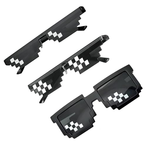 3 Stück,Pixel Mosaik Brille,Pixelbrille,Cool Sonnenbrille Lustig Spielzeug Sunglasses Basteln,Coole Gadgets,für Partys,Verkleidungen,Gaming,Novelglas,Party,Scherzartikel,Shades,Troll,Verkleidung 3 Stück,Pixel Mosaik Brille,Pixelbrille,Cool Sonnenbrille Lustig Spielzeug Sunglasses Basteln,Coole Gadgets,für Partys,Verkleidungen,Gaming,Novelglas,Party,Scherzartikel,Shades,Troll,Verkleidung von IUHRIE