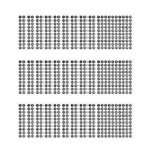 30 Stück 1-100 Zahlen Aufkleber,Number Stickers,Little Numbers,Zahlenaufkleber,Sticker,Schwarz Klebezahlen zum Aufkleben Selbstklebende Etiketten Wetterfest für Büro Heim Kinder,Inventarsortierung von IUHRIE