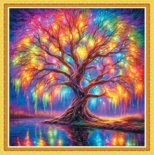 IUHUI 11ct Kreuzstich Set Vorgedruckt für Anfänger Erwachsene, Buntes Licht Baum DIY Kreuzstich Stickpackungen Stickerei Stoff Vorlagen IUHUI 11ct Kreuzstich Set Vorgedruckt für Anfänger Erwachsene, Buntes Licht Baum DIY Kreuzstich Stickpackungen Stickerei Stoff Vorlagen von IUHUI