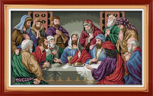 IUHUI 14ct Kreuzstich Set Vorgedruckt für Anfänger Erwachsene, Das letzte Abendmahl von Leonardo da Vinci DIY Kreuzstich Stickpackungen Stickerei Stoff Vorlagen IUHUI 14ct Kreuzstich Set Vorgedruckt für Anfänger Erwachsene, Das letzte Abendmahl von Leonardo da Vinci DIY Kreuzstich Stickpackungen Stickerei Stoff Vorlagen von IUHUI