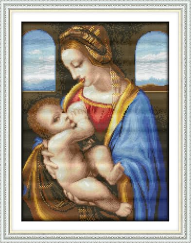 IUHUI 14ct Kreuzstich Set Vorgedruckt für Anfänger Erwachsene, Die Madonna Litta von Leonardo da Vinci DIY Kreuzstich Stickpackungen Stickerei Stoff Vorlagen IUHUI 14ct Kreuzstich Set Vorgedruckt für Anfänger Erwachsene, Die Madonna Litta von Leonardo da Vinci DIY Kreuzstich Stickpackungen Stickerei Stoff Vorlagen von IUHUI