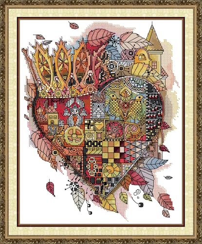 IUHUI 14ct Kreuzstich Set Vorgedruckt für Anfänger Erwachsene, Herz Schloss DIY Kreuzstich Stickpackungen Stickerei Stoff Vorlagen IUHUI 14ct Kreuzstich Set Vorgedruckt für Anfänger Erwachsene, Herz Schloss DIY Kreuzstich Stickpackungen Stickerei Stoff Vorlagen von IUHUI
