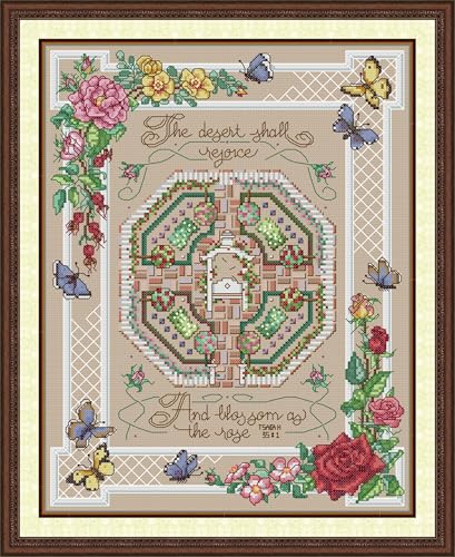 IUHUI 14ct Kreuzstich Set Vorgedruckt für Anfänger Erwachsene, Rosengarten DIY Kreuzstich Stickpackungen Stickerei Stoff Vorlagen IUHUI 14ct Kreuzstich Set Vorgedruckt für Anfänger Erwachsene, Rosengarten DIY Kreuzstich Stickpackungen Stickerei Stoff Vorlagen von IUHUI