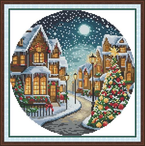 IUHUI Kreuzstich-Set mit 14-fädigem Zählmuster, für Anfänger und Erwachsene, verschiedene Ansichten in der Runde, vorgedruckte DIY-Stickerei, Näh-Starter-Set, Handarbeit, einfache Muster (Heiligabend) IUHUI Kreuzstich-Set mit 14-fädigem Zählmuster, für Anfänger und Erwachsene, verschiedene Ansichten in der Runde, vorgedruckte DIY-Stickerei, Näh-Starter-Set, Handarbeit, einfache Muster (Heiligabend) von IUHUI