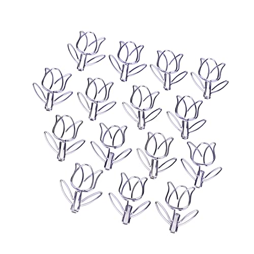 50 Stück Tulpen-Büroklammern in Blumenform, Lustige, Niedliche Büroklammern, Lesezeichen, Planerklammern für Lustige Bürobedarf, Schulgeschenke, Hochzeitsdekoration von IUIBMI
