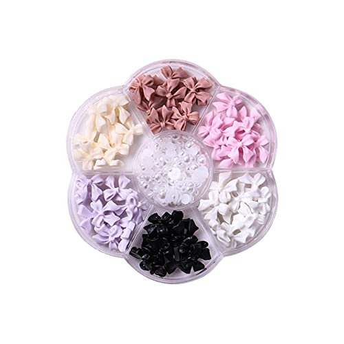 IUNSER Bow-Knot Nail Stud Strass Kristall, 3D Bow-Knot Bunte Nail Charms Set für Nail Stones Design DIY Dekoration Pusher Nagel (QGMH-010, One Size) von IUNSER