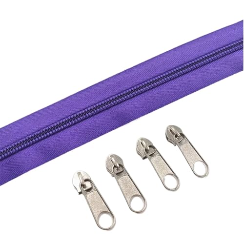 IUVYTA 1/2/3/5/8/10 Meter Lange Nylon-Reißverschlussrollen mit Reißverschlussschieber for maßgeschneiderte Nähzubehöre für Nähen(Deep Purple,2 Meter) von IUVYTA