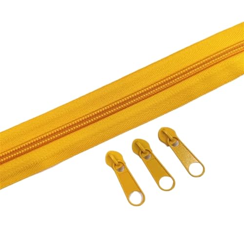 IUVYTA 1/2/3/5/8/10 Meter Lange Nylon-Reißverschlussrollen mit Reißverschlussschieber for maßgeschneiderte Nähzubehöre für Nähen(Golden1,10 Meter) von IUVYTA