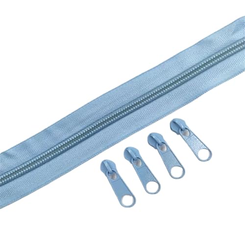 IUVYTA 1/2/3/5/8/10 Meter Lange Nylon-Reißverschlussrollen mit Reißverschlussschieber for maßgeschneiderte Nähzubehöre für Nähen(Light Blue1,10 Meter) von IUVYTA