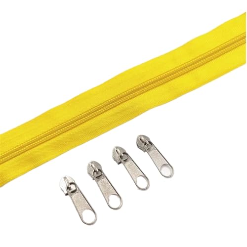 IUVYTA 1/2/3/5/8/10 Meter Lange Nylon-Reißverschlussrollen mit Reißverschlussschieber for maßgeschneiderte Nähzubehöre für Nähen(Yellow,10 Meter) von IUVYTA