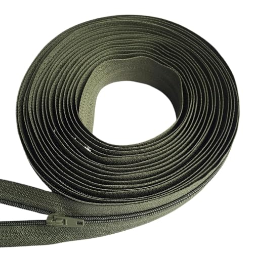 IUVYTA 1/2/3/5/8/10 Meter Lange Nylon-Reißverschlussrollen mit automatisch verriegelndem Reißverschlussschieber for maßgeschneiderte Nähzubehör für Nähen(Green1,15 Meter) von IUVYTA