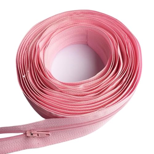IUVYTA 1/2/3/5/8/10 Meter Lange Nylon-Reißverschlussrollen mit automatisch verriegelndem Reißverschlussschieber for maßgeschneiderte Nähzubehör für Nähen(Pink,1 Meter) von IUVYTA