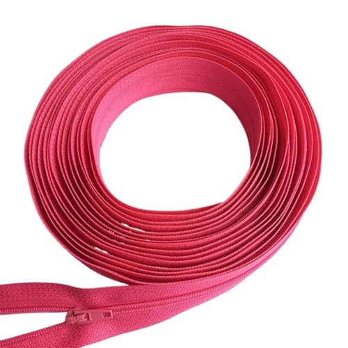 IUVYTA 1/2/3/5/8/10 Meter Lange Nylon-Reißverschlussrollen mit automatisch verriegelndem Reißverschlussschieber for maßgeschneiderte Nähzubehör für Nähen(Rose red,15 Meter) von IUVYTA