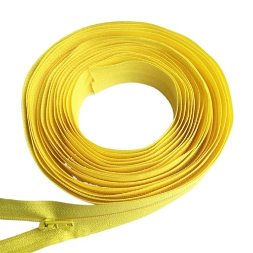 IUVYTA 1/2/3/5/8/10 Meter Lange Nylon-Reißverschlussrollen mit automatisch verriegelndem Reißverschlussschieber for maßgeschneiderte Nähzubehör für Nähen(Yellow,15 Meter) von IUVYTA