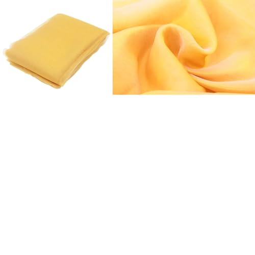 IUVYTA 1,35 m x 10 m Organza-Stoff for Drapieren von Hochzeitsbögen, transparenter Stoffvolant for Hochzeitsfeiern, Jubiläumszeremonien, Hintergrunddekoration für Hochzeiten(Gold) von IUVYTA