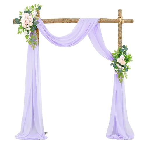 IUVYTA 1 Stücke Weiß Hochzeit Bogen Drapieren Stoff 75X600CM Chiffon Stoff Drapieren Gardinen Sheer Hintergrund Empfang Hochzeit Zeremonie Dekor für Hochzeiten(Light Purple) von IUVYTA