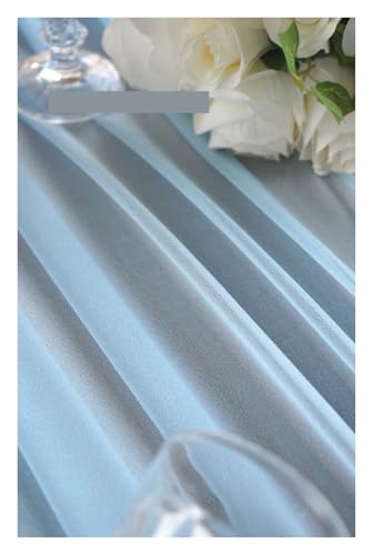 IUVYTA 10 Meter Hochzeitsbogen Drapieren Stoff Sheer Chiffon Tüll Vorhang Drapieren Hintergrund Party Supplies Home Drapery Zeremonie Dekoration für Hochzeiten(Light Blue,6 Meters) von IUVYTA
