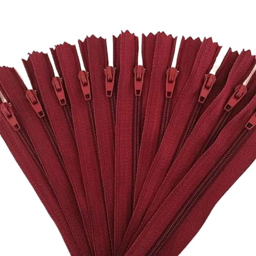 IUVYTA 10 Stück Nylon-Reißverschlüsse for Schneider, Näher, Handwerker für Nähen(Burgundy,25cm) von IUVYTA