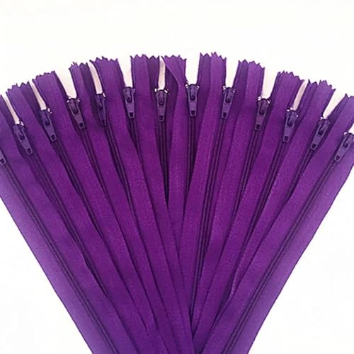 IUVYTA 10 Stück Nylon-Reißverschlüsse for Schneider, Näher, Handwerker für Nähen(Dark Purple,40cm) von IUVYTA