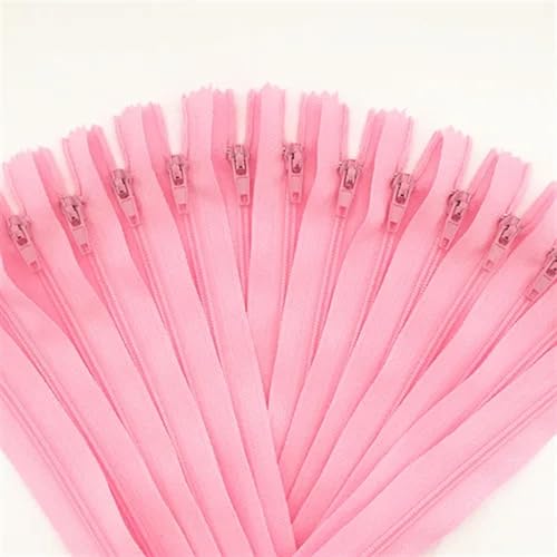 IUVYTA 10 Stück Nylon-Spulenreißverschlüsse for Schneider, Kanalisation, Basteln, Bekleidung, Nähzubehör, Basteln, Nähen für Nähen(Pink,22inch (55cm)) von IUVYTA