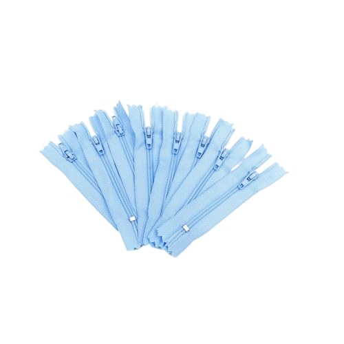IUVYTA 10 Stück Nylon-Spulenreißverschlüsse for Schneider-Näharbeiten, Nylon-Reißverschlüsse für Nähen(Light Blue,25cm) von IUVYTA