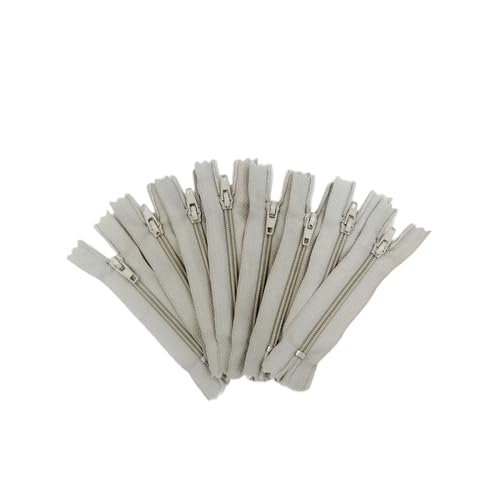 IUVYTA 10 Stück Nylon-Spulenreißverschlüsse for Schneider-Näharbeiten, Nylon-Reißverschlüsse für Nähen(Light Gray,12.5cm) von IUVYTA