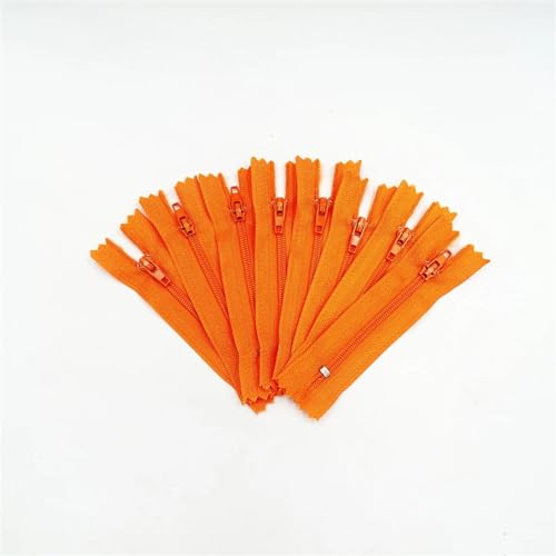 IUVYTA 10 Stück Nylon-Spulenreißverschlüsse for Schneider-Näharbeiten, Nylon-Reißverschlüsse für Nähen(Orange,35cm) von IUVYTA