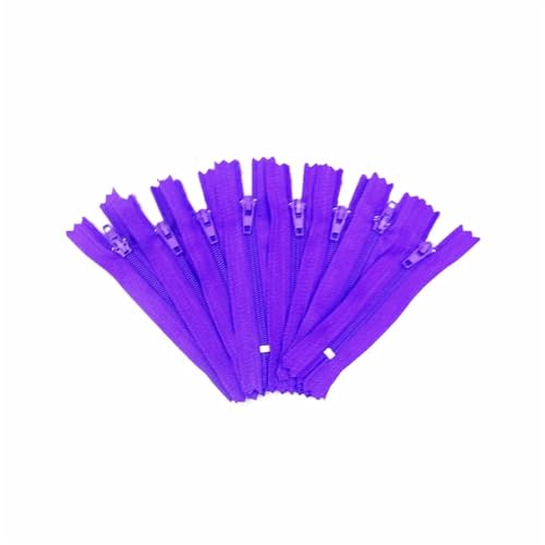 IUVYTA 10 Stück Nylon-Spulenreißverschlüsse for Schneider-Näharbeiten, Nylon-Reißverschlüsse für Nähen(Purple,30cm) von IUVYTA