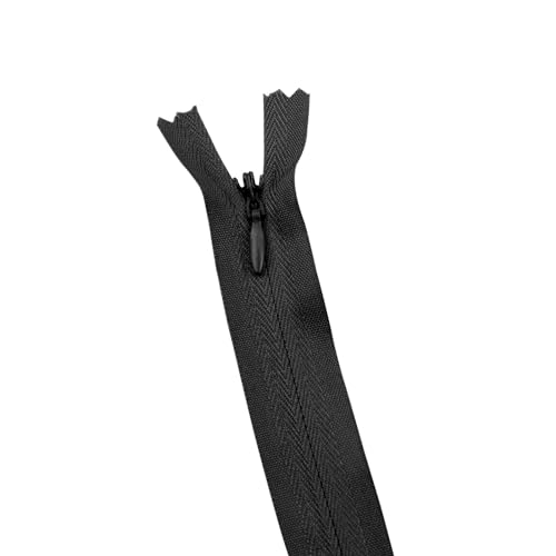 IUVYTA 10 Teile/Paket 28cm 35cm 40cm 45cm 50cm 55cm 60cm Unsichtbarer Reißverschluss Nylon Spule Reißverschluss for DIY Handwerk Tuch Nähzubehör für Nähen(Black,60cm) von IUVYTA
