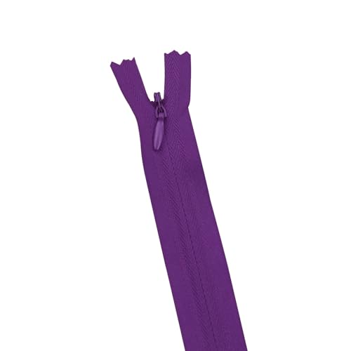 IUVYTA 10 Teile/Paket 28cm 35cm 40cm 45cm 50cm 55cm 60cm Unsichtbarer Reißverschluss Nylon Spule Reißverschluss for DIY Handwerk Tuch Nähzubehör für Nähen(Dark Purple,55cm) von IUVYTA