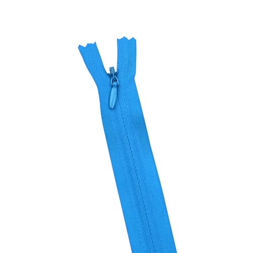 IUVYTA 10 Teile/Paket 28cm 35cm 40cm 45cm 50cm 55cm 60cm Unsichtbarer Reißverschluss Nylon Spule Reißverschluss for DIY Handwerk Tuch Nähzubehör für Nähen(Lake Blue,35cm) von IUVYTA