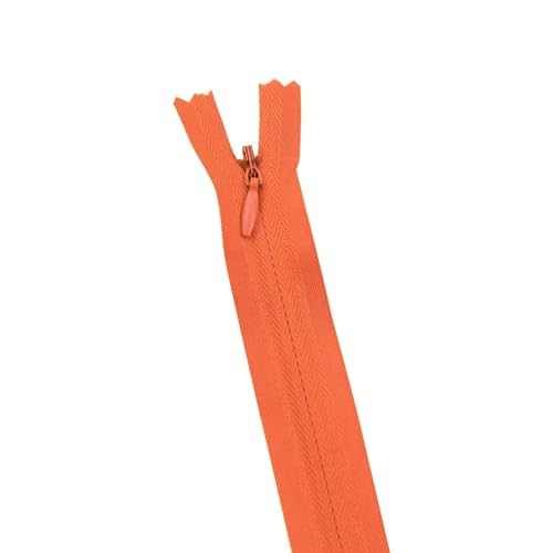IUVYTA 10 Teile/Paket 28cm 35cm 40cm 45cm 50cm 55cm 60cm Unsichtbarer Reißverschluss Nylon Spule Reißverschluss for DIY Handwerk Tuch Nähzubehör für Nähen(Orange,50cm) von IUVYTA