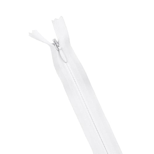 IUVYTA 10 Teile/Paket 28cm 35cm 40cm 45cm 50cm 55cm 60cm Unsichtbarer Reißverschluss Nylon Spule Reißverschluss for DIY Handwerk Tuch Nähzubehör für Nähen(White,35cm) von IUVYTA
