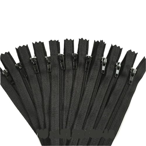IUVYTA 100 Stück geschlossene Nylon-Spulenreißverschlüsse for Schneiderarbeiten (7,6–101,6 cm), 7,5–100 cm für Nähen(Black,70cm) von IUVYTA