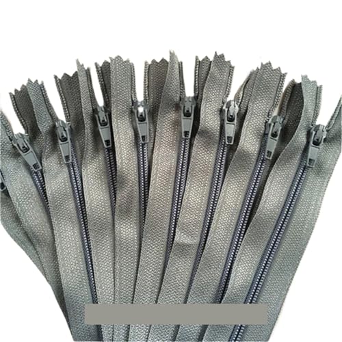 IUVYTA 100 Stück geschlossene Nylon-Spulenreißverschlüsse for Schneiderarbeiten (7,6–101,6 cm), 7,5–100 cm für Nähen(Gray,70cm) von IUVYTA