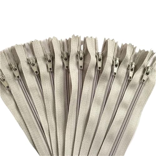 IUVYTA 100 Stück geschlossene Nylon-Spulenreißverschlüsse for Schneiderarbeiten (7,6–101,6 cm), 7,5–100 cm für Nähen(Light Gray,90cm) von IUVYTA
