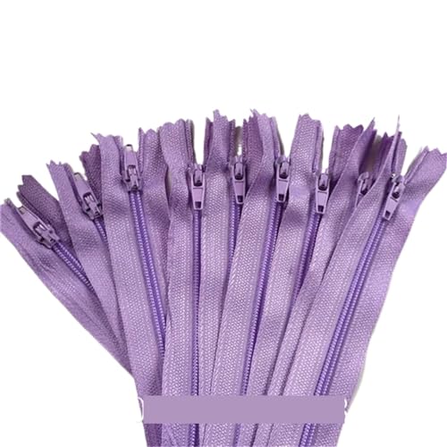 IUVYTA 100 Stück geschlossene Nylon-Spulenreißverschlüsse for Schneiderarbeiten (7,6–101,6 cm), 7,5–100 cm für Nähen(Light Purple,60cm) von IUVYTA