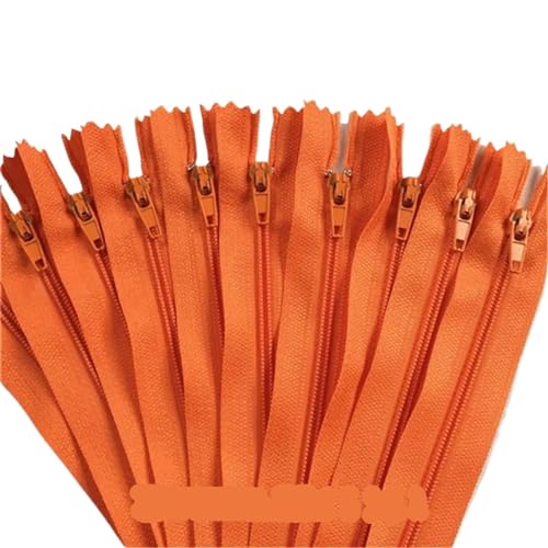 IUVYTA 100 Stück geschlossene Nylon-Spulenreißverschlüsse for Schneiderarbeiten (7,6–101,6 cm), 7,5–100 cm für Nähen(Orange,70cm) von IUVYTA