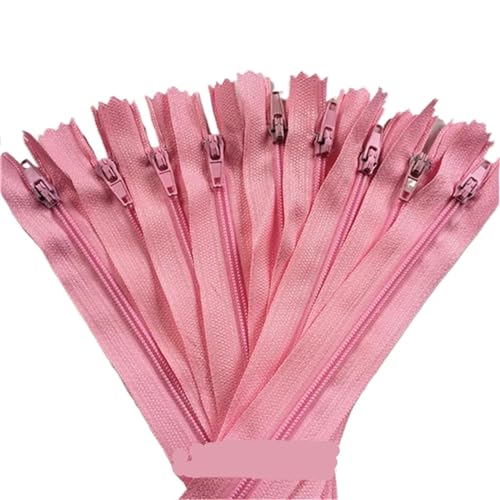 IUVYTA 100 Stück geschlossene Nylon-Spulenreißverschlüsse for Schneiderarbeiten (7,6–101,6 cm), 7,5–100 cm für Nähen(Pink,50cm) von IUVYTA