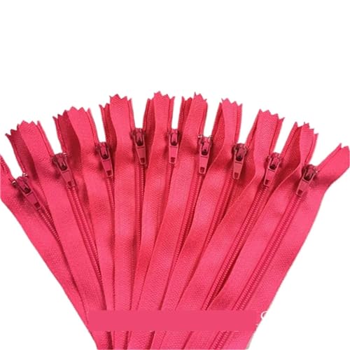 IUVYTA 100 Stück geschlossene Nylon-Spulenreißverschlüsse for Schneiderarbeiten (7,6–101,6 cm), 7,5–100 cm für Nähen(Rose,100cm) von IUVYTA