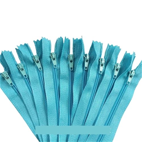 IUVYTA 100 Stück geschlossene Nylon-Spulenreißverschlüsse for Schneiderarbeiten (7,6–101,6 cm), 7,5–100 cm für Nähen(Sky Blue,90cm) von IUVYTA