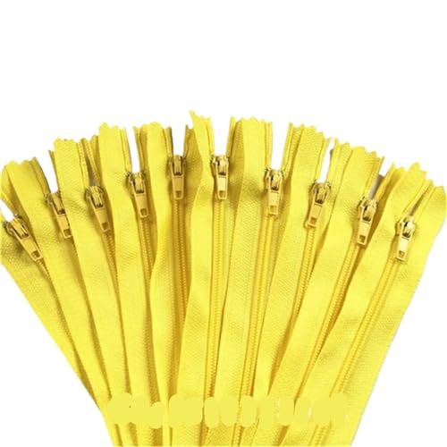 IUVYTA 100 Stück geschlossene Nylon-Spulenreißverschlüsse for Schneiderarbeiten (7,6–101,6 cm), 7,5–100 cm für Nähen(Yellow,70cm) von IUVYTA